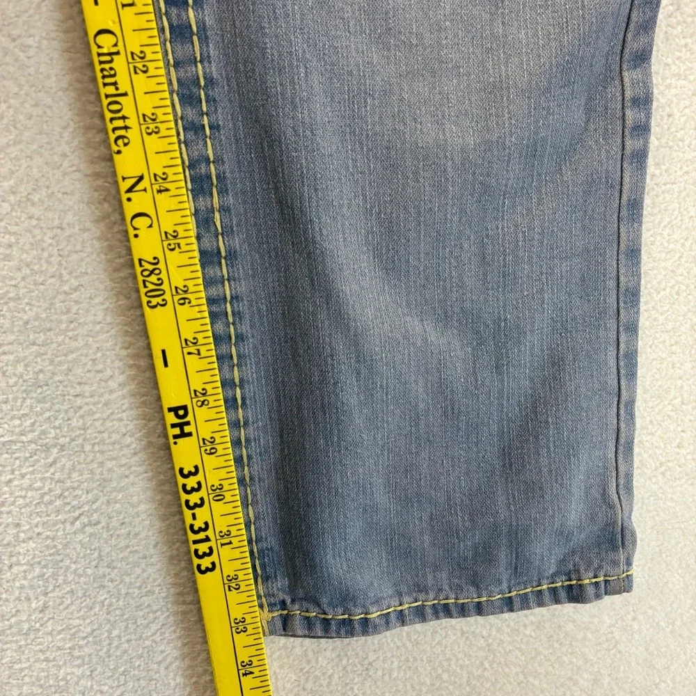 Vintage True Religion Billy Super T Jeans Mens 40x33 Grey Distressed‎ Y2K